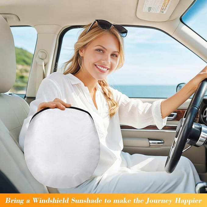 Car Windshield Sun Shade, Reflective Sunshade Blocks UV Rays, Keep Car Interior Cool, Front Foldable Windshield for Hatchback, Truck, SUV, MPV (55x32 inches)