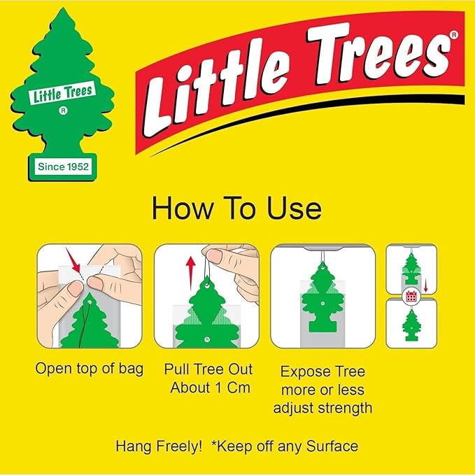 LITTLE TREES Car Air Freshener | Hanging Paper Tree for Home or Car | Vanillaroma | 3 Pack