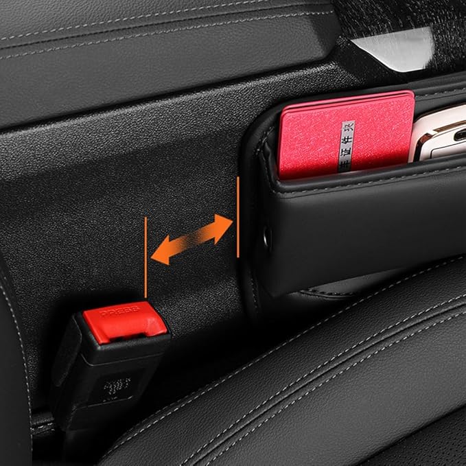 Universal Car Seat Gap Filler Organizer for Mazda MX-5 MX5 Miata Roadster (Type ND NC NB NB-FL NA) 1989-2024 Console Gap Bag Organiser Adjustable Front Seat Storage Box,Black, normal