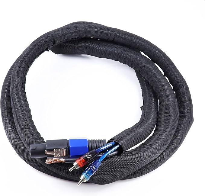 Self-Closing Split Braided Cable Organizer,Curly Cord Protector for Car High Temp Harness Sleeve/Computer Desk Audio Wire Covers (Black 5/16"-22ft)