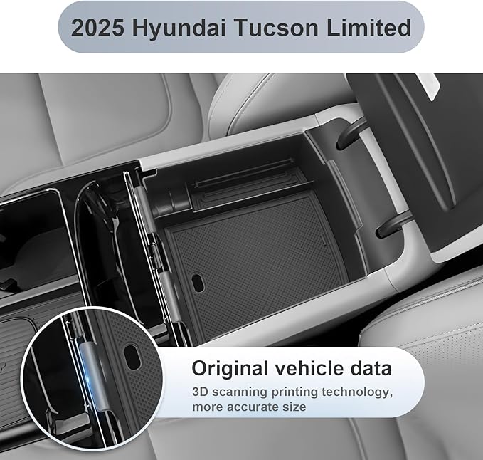 SKTU 2Pack 2025 2026 Tucson Accessories Center Console Organizer for 2025 2026 Hyundai Tucson Limited/Hybrid Console Tray Hyundai Tucson 2025 2026 Accessories 2025 2026 Tucson Lower Console Tray