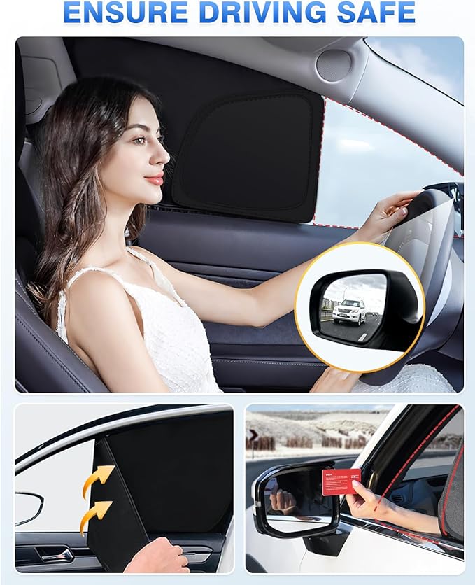 Canvcle Sunshades for Toyota Tacoma 2024 2025 2026 Accessories Windshield Sun Shade Side Rear Window Shade Cover Sun Visor Shield Privacy Protection for Camping Keep Vehicle Cool Black 6PCS