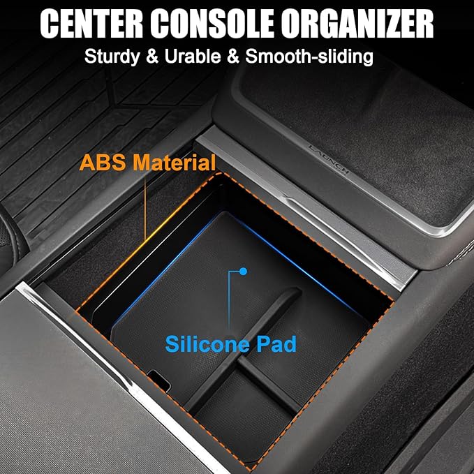 4 Pcs Center Console Organizer Trays Divided Storage Double Layer Space for New Tesla Model Y Juniper Accessories 2025 2026 Center Console and Armrest Storage Box