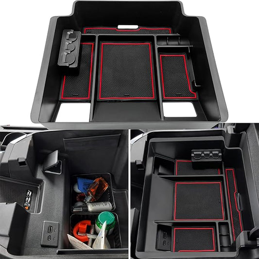 JOJOMARK Center Console Organizer Tray fits for 2022-2025 GMC Sierra/Chevy Silverado 1500 Accessories,2024-2025 Silverado/Sierra 2500HD 3500HD (Wireless Charging With Full Console w/Bucket Seats Only)