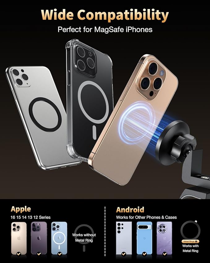 360° Rotating Magnetic Phone Mount for Toyota Tacoma 2016-2023 Dashboard - Secure Hold | Dashboard Phone Holder, Tacoma Phone Mount, Magnetic Car Mount, Toyota Tacoma Accessories
