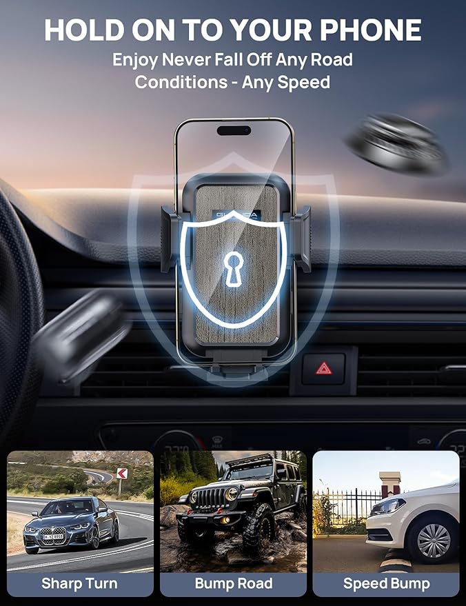 Car Phone Holder Mount [Military Grade Stable], 360° Rotatable Suction Cup Car Phone Mount for Dashboard Windshield ,Truck Cradle Stand for iPhone 17 16 15 Pro Max Samsung All Phone-2026 Upgraded