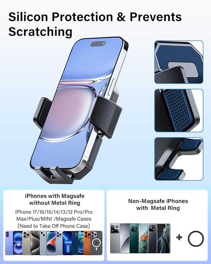 PZK Car Phone Mount for Toyota Tacoma 2016 2017 2018-2022 2023 Accessories Custom Air Vent Car Phone Holder Auto Lock Hands Free 360° Rotation Cell Phone Automobile Cradles