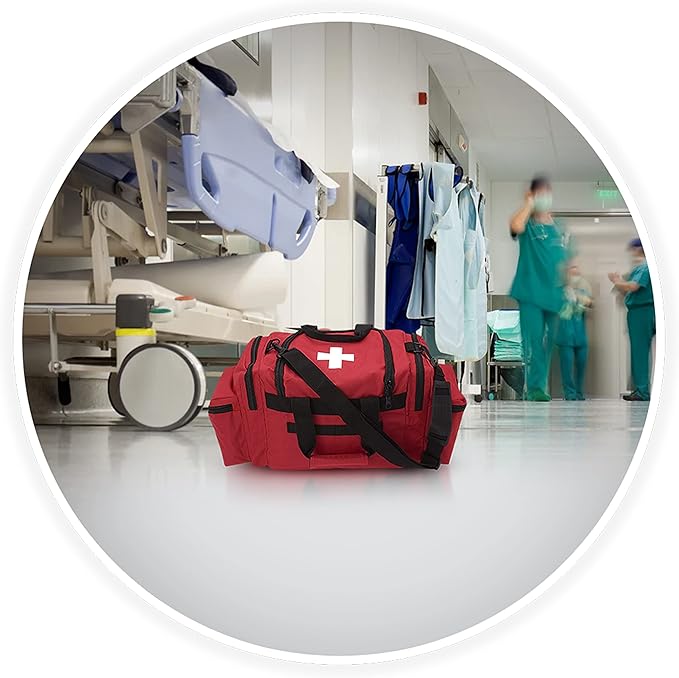 ASA TECHMED First Aid Responder EMS Emergency Medical Trauma Bag Deluxe, Red
