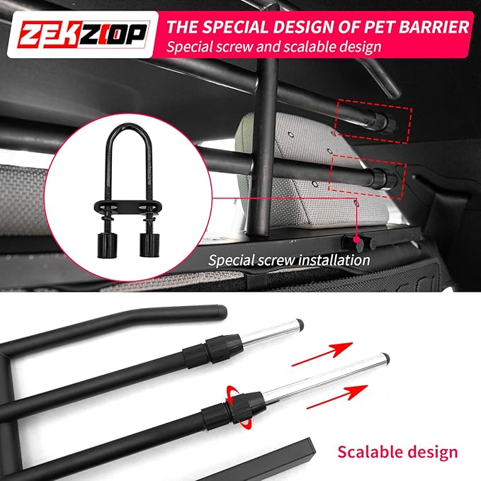 Pet Barrier Compatible with 2025 2026 Toyota 4Runner Behind 2nd Row Backseat Car Pet Barrier Divider Gate Trunk Cargo Area Heavy-Duty Carbon Steel Dog Barriers for 4 Runner Accessories