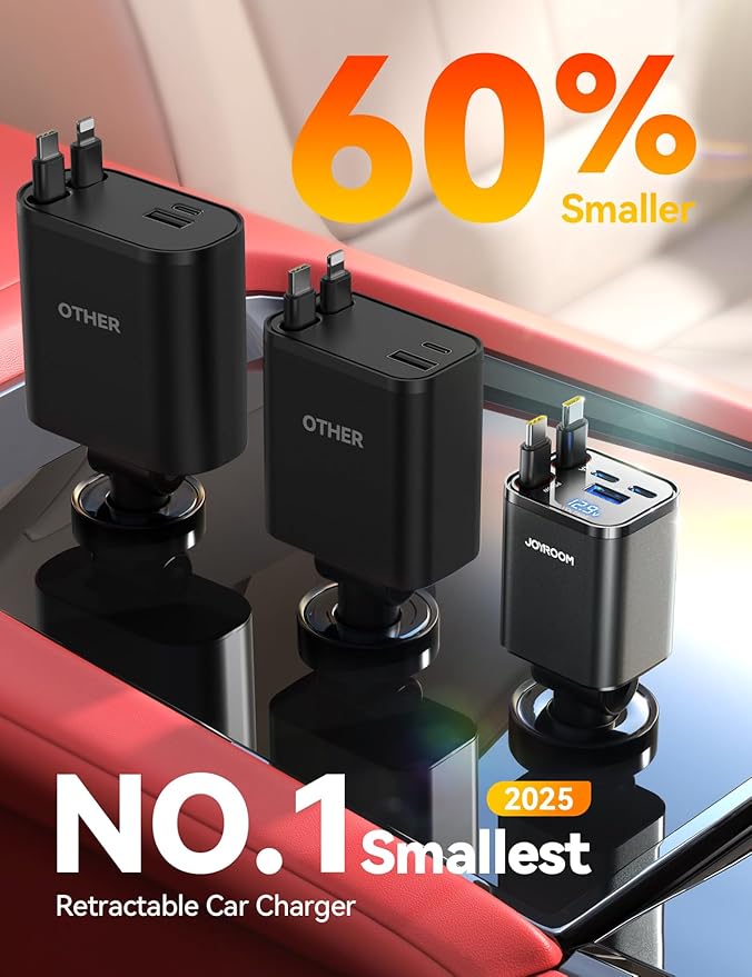 [5 in 1] for iPhone 17 Car Charger Adapter Fast Charging 99W USB C Car Charger Retractable with PD45W Dual Type C Cords Car Accessories Gifts for Women Men for iPhone 17 Air 16 15 Pro Max, All Phones