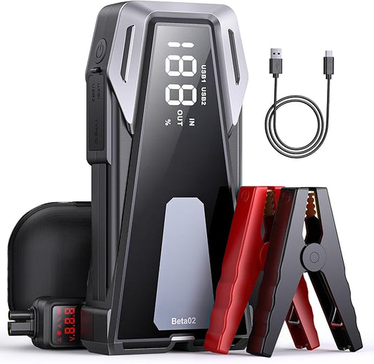 Portable Car Battery Jump Starter 6000A 21800mAh, Car Battery Jumper Starter Portable Jumper Cables for car(8.5L Gas/8.0L Diesel),Jump Box with USB Quick Charge, Lights, Compact
