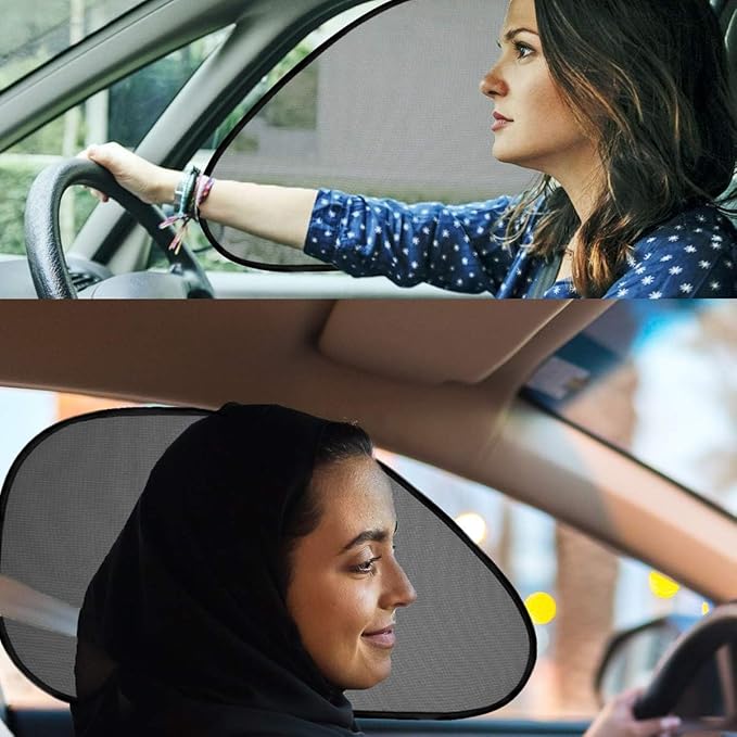 VaygWay Baby Window Sun Shade- Car Accessories Side Sun Visor- Kids Pets Seat 2 Pk- Sun Glare UV Rays Protection- 8 Pk