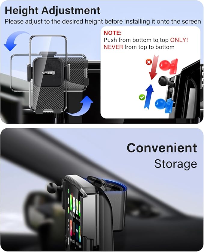 SKYLOTEC Car Phone Holder for Mazda 3 2014-2016/CX-3 2016-2021/MX-5 MX5 Miata 2016-2023 Accessories 7-Inch Screen Fixed Clip, Automobile Cradles Phone Mount, Cell Phone Base Not Block Air Vent