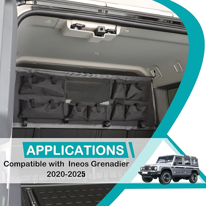 Vehicle Pet Divider Car Dog Barrier Net Pet Rear Safety Mesh Cargo Isolation Net Fence Compatible with Ineos Grenadier 2020-2025 Trunk Safety Isolation Protection net (Style B)