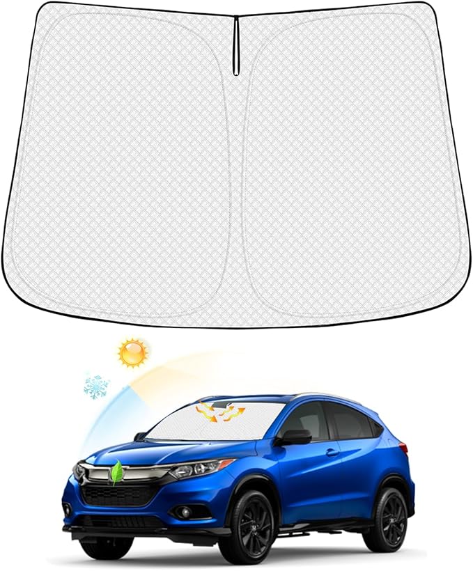Canvcle Windshield Sun Shade for Honda HR-V 2016-2022 HRV Accessories Thicken 6-Layer Foldable Front Window Sunshade Cover Sun Visor Protector Block UV Rays Keep Vehicle Cool
