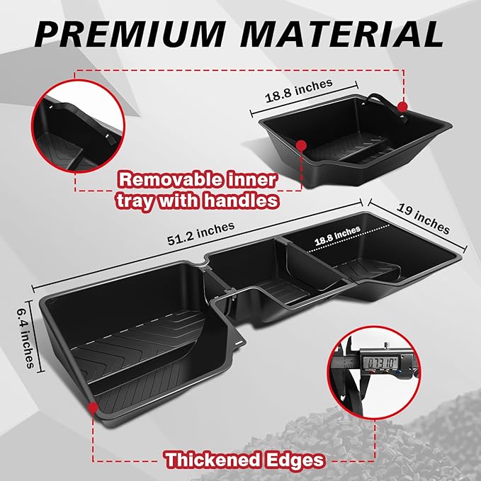 VaultsOnWheels Under Seat Storage Box Fit for Dodge Ram 1500 2026 2025-2019 Crew Cab Accessories, Console Organizer Truck Tool Box Custom Fit Detachable Underseat Organizer (Not for Classic Model)