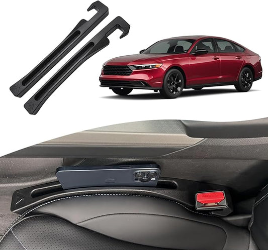 Honda Accord Seat Gap Filler, Car Seat Gap Filler Organizer Stop Things from Dropping Customized Interior Accessories for Toyota, Black Pack of 2