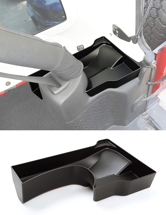 Savadicar Wheel Well Storage Bin, Rear Trunk Organizer, Cargo Storage Tray for 2011-2018 Jeep Wrangler JK JKU 2/4 Door, Interior Storage Expansion Accessories, Right Side, Black, 1 PCS