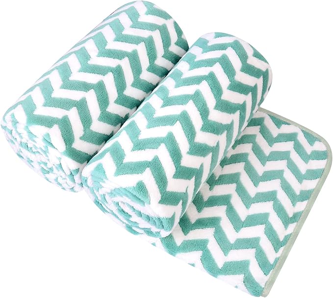 JML Microfiber Bath Towels, 2 Pack 30" x 60", Oversized Large Bath Towel, Soft, Super Absorbent, Fast Drying, Multipurpose for Sauna, Shower, Gym, Pool, Hair Wrap, Sport, Fitness, Yoga, Chevron Green