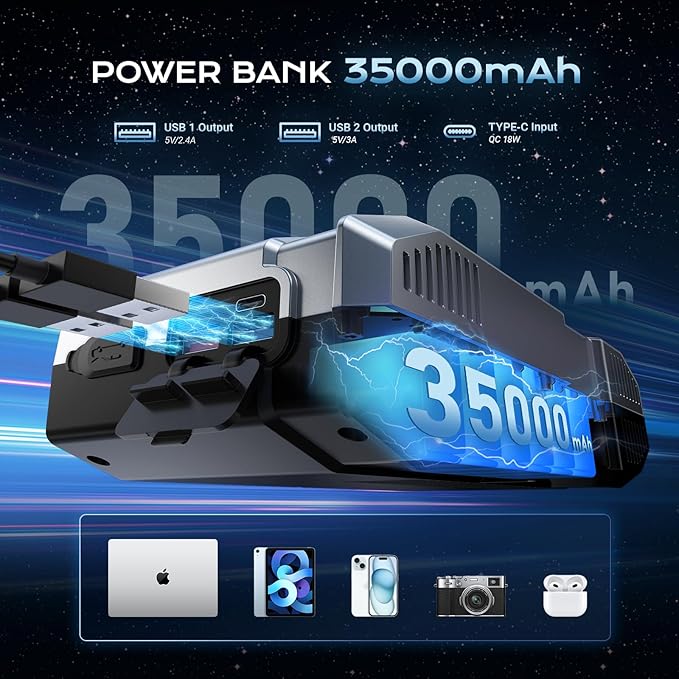 7000A Car Jump Starter with Air Compressor, 35000mAh Portable Car Battery Charger, Jump Starter Battery Pack (All Gas/10.0L Diesel), 150PSI Tire Inflator, 70 Starts 12V Auto Battery Booster
