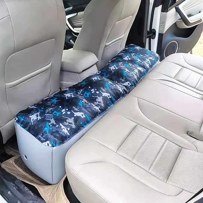 Auto Inflatable Car Travel Mattress Back Seat Gap Pad Air Bed Cushion Camping Air Couch Blue
