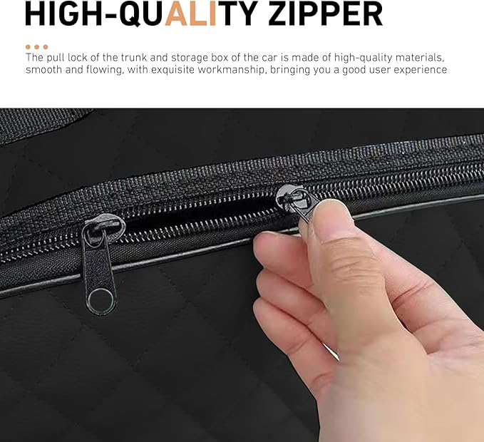 Car Trunk Storage Bag, Leather Hanging Organizer, Multi-Purpose Auto Trunk Bag for Tools, Accessories & Emergency Kits, Universal for Most Cars (Black)