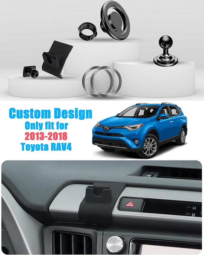 for Magsafe Car Phone Holder, Air Vent Adjustable Stand, Auto Cradles Dashboard Mount for Toyota RAV4 2013-2018, Custom Magnetic Navigation Bracket for All Smartphone, for iPhone