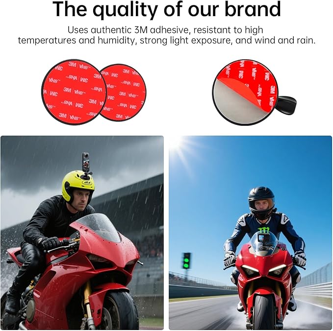 Suptig Helmet Mount Flexible Adhesive Sticky Compatible for Gopro Hero 13 12 11 10 9 8 7 6 5 4 3, DJI osmo, Insta 360, Akaso to Helmet, Car, Dashboard, Motorcycle(4 Pack)