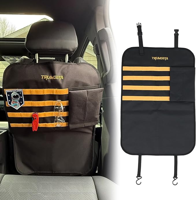 Trumgeta Seat Back Protector | Tactical MOLLE Panel Organizer | Universal Waterproof Back Cover for Compact SUVs/Trucks