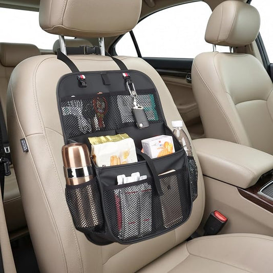 Hanging Car Trunk Organizer and Storage, Premium Faux Leather Large Capacity Storage Accessories, Backseat Car Organizer for SUV/MPV/Truck (1, Black)