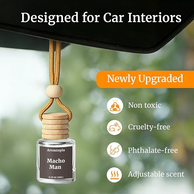 Hanging Car Air Fresheners, Aromtopia Car Fragrance Diffuser, Tequila Inspired Scent, Long-Lasting Automotive Odor Eliminator, Car Rear View Mirror Accessories, Pack of 2