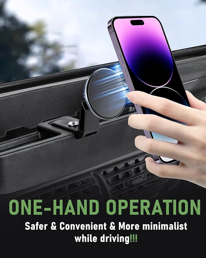 Magnetic Wrangler TJ Phone Mount, Phone Holder for Wrangler TJ Compatible with TJ 1997-2006, Wrangler TJ Accessory for Car Dashboard