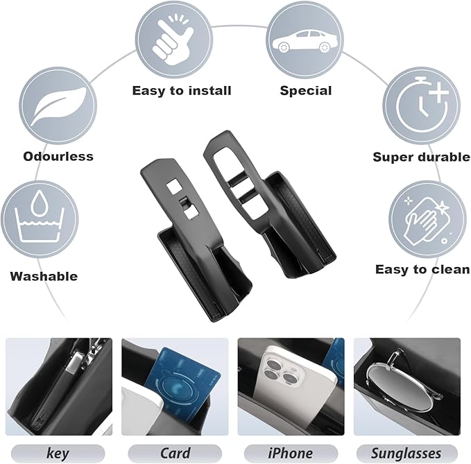 SKTU 2PCS 2025 2026 Toyota 4Runner Door Side Storage Box for 2025 2026 4Runner/2024 2025 2026 Toyota Tacoma Door Handle Organizer 2025 2026 4Runner Accessories Insert Glove Pallet-Durable