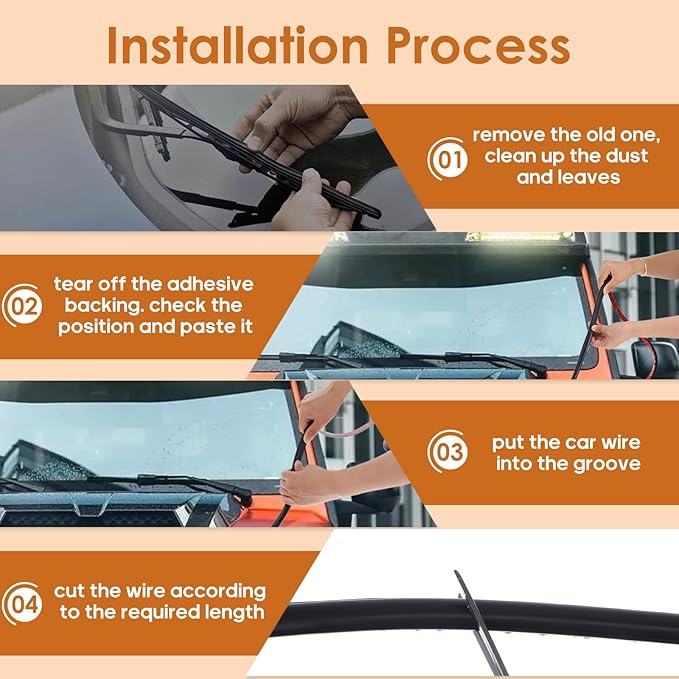 9.84 Ft Windshield Wire Hider for Car - Black PVC Side Opening Cable Cover to Hide Wires on Roof Rack, Light Bar, Dome Light & More - Universal Car Wire Hider