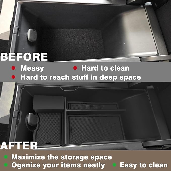 Muslogy Center Console Organizer Compatible with 2025 2026 Toyota Camry LE SE XLE XSE Accessories Middle Storage Box with Removable Coin Holder Insert Tray Interior Secondary Accessories (Black)