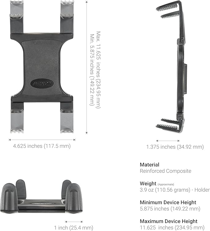 ARKON Mounts - Heavy-Duty Tablet Mount | Secure Drill Base for Cars, Walls, and Tables | Adjustable Arm Ensures Perfect Positioning | Universal Tablet Stand and Holder | Great for iPad Wall Mount