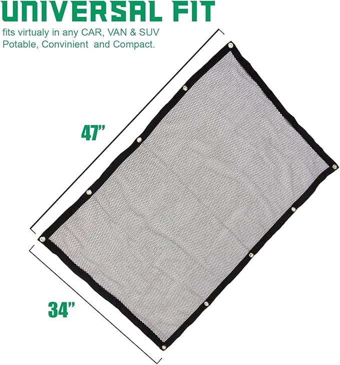 ZONETECH Pet Vehicle Net Barrier Large Universal Fit Safety Mesh for Most Cars, Trucks, SUV