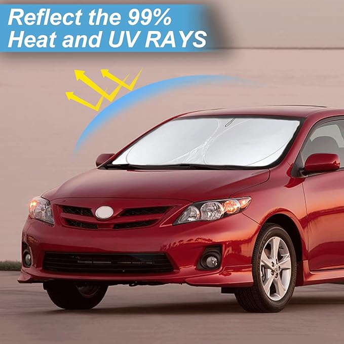 Custom Fit Corolla Windshield Sunshade for 2009-2012 2013 Toyota C-orolla Hatchback Sedan Accessories (Not for Corolla Cross) Front Window Shield Cover Sun Visor Protector Block UV Rays