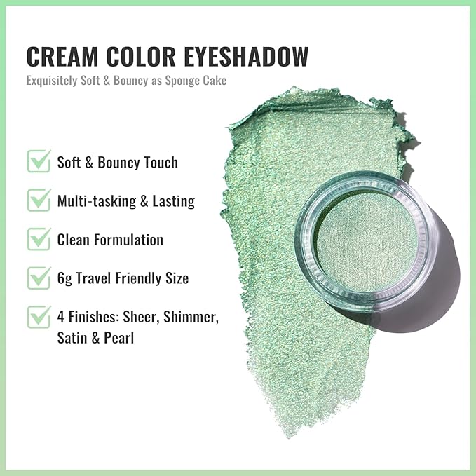 Oulac Purple Cream Eyeshadow also for Highlighter Large Capacity Highly Pigmented Eye Shadow Waterproof &Long Lasting with Moisturizing Formula, Shimmer Glitter Eye Makeup. 6g.(19)