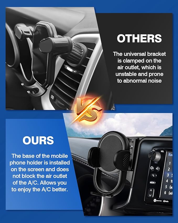 Autorder Car Phone Holder for 2021-2025 Nissan Rogue/2019-2025 Altima/2020-2025 Sentra Accessories Phone Mount 8-Inch Screen Cell Phone Automobile Cradles Hands-Free 360 Degree Rotation
