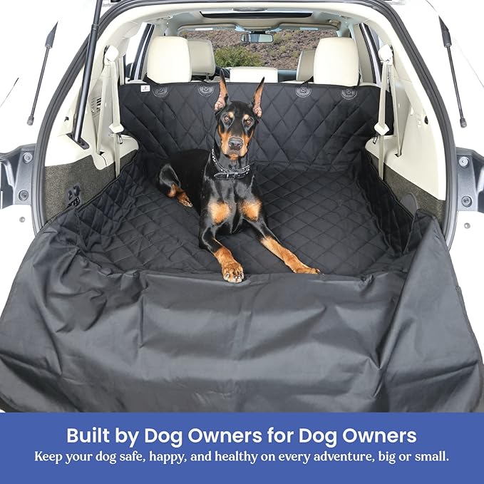 4Knines SUV Cargo Liner for Dogs – Dog Trunk Cover – Heavy-Duty, Waterproof Pet Seat Protector – Durable Cargo Liners for Dogs – USA-Based Company - Large (Black)
