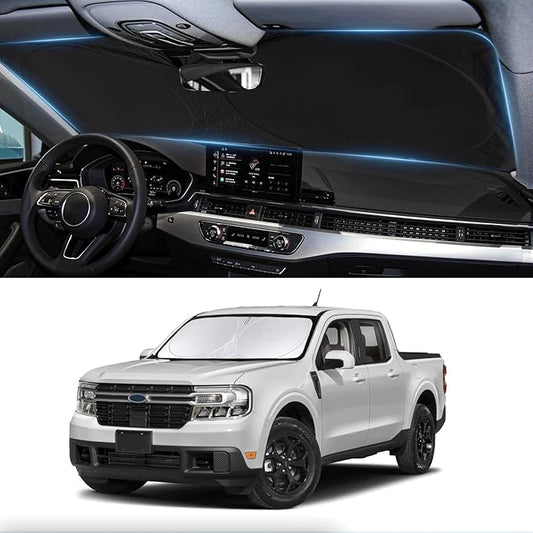 Sunshade for Maverick Windshield Sun Shade Custom-fit for 2020-2025 2026 Ford Maverick XLT, Limited, Platinum Accessories Foldable Window Shield Windshield Cover Sun Visor Protector Block UV