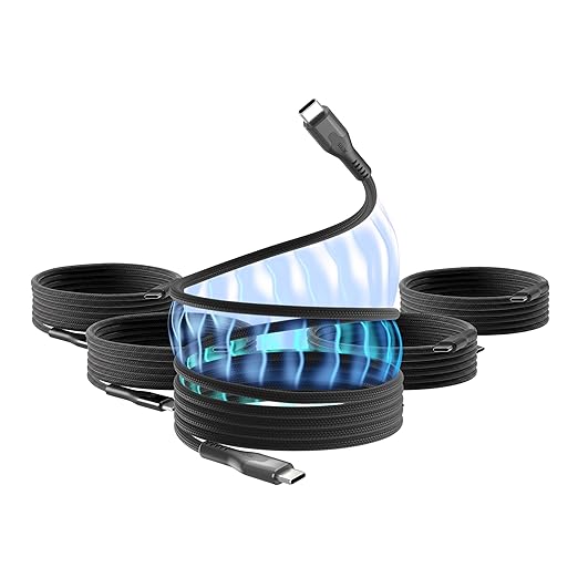 Statik MagStack Pro USB C to USB C Cable, Magnetic Type C Charger Fast Charging Cord, On The Go Magnetic Charging Cable for Car, Compatible with iPhone, iPad & Android, 100W 6FT, 5-Pack
