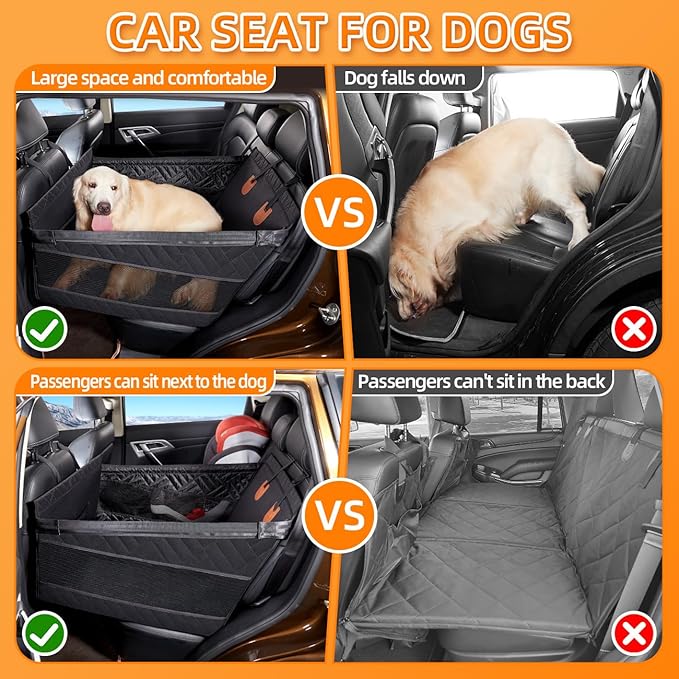YJGF Large Dog Car Seat Large Size Dog,Pet Car Seat Cover for Back Seat Extende,Pet Booster