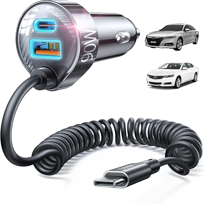 LISEN 90W for iPhone 17e 16 15 Pro Max Car Charger USB C Fast Charge,Super Fast for iPhone 15 16 17 Pro Car Charger USB C Adapter for iPhone 17 16 15 Air ProMax Plus,Samsung Galaxy S26 Ultra, Android