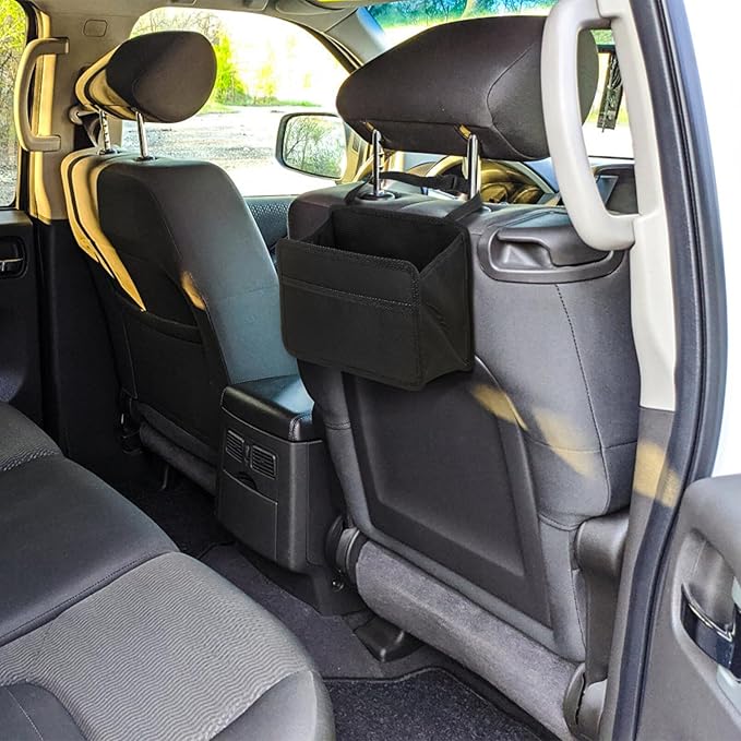 iplusmile Car Seat Organizer Backseat Hanging Storage Box Foldable Trash can with Large Capacity and Multiple Pockets 9.44X6.69X5.31 Inch Car Interior Storage for Travel and Daily Use