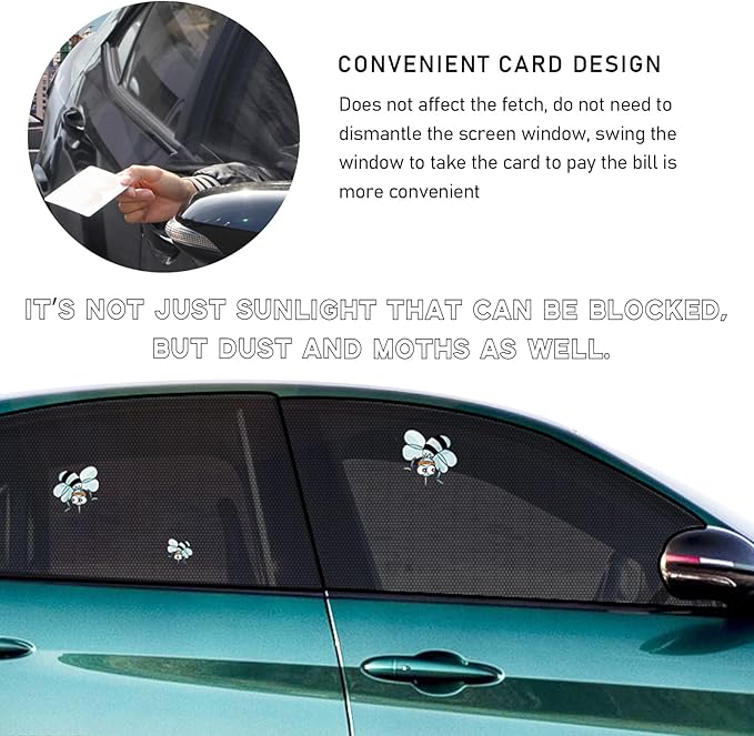 Ohleats 2 PCS Car Window Shades, Auto Front Rear Side Window Sun Shades for Block Heat & UV Protection, Breathable Mesh Baby Window Screen Covers, Universal Car Accessories (SUV Back)