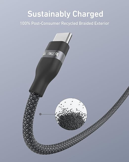 Anker Car Carplay Cable for iPhone 17 16 Pro Max Plus, Upcycled Braided USB A to USB C Car Charger Cord for Samsung Note20 and More (6FT, Black) (Pack of 2)
