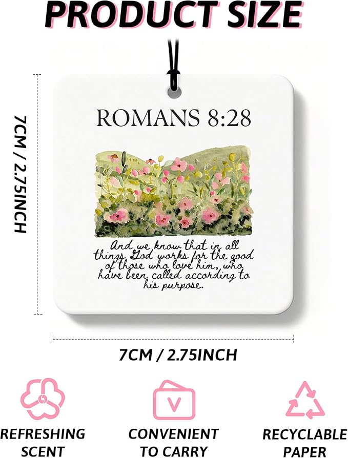 Black Christian Car Air Freshener 4 Pcs, Coquette Black Bow Bible Verse Religious Hanging Air Freshener for Cars Closet Drawer Books, Cute Christian Car Accessories Mirror Decor for Women