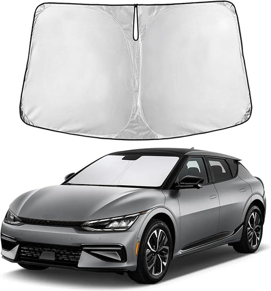 EcoNour Windshield Sunshade Compatible for Kia EV6 2022-2023 2024 2025, Sun Visor for Front Windshield & Window Sun Shade Cover, UV Heat Blocker & Protector, Car Accessories